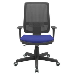 Cadeira Presidente Brizza Tela Ergonômica Para Escritório Regulagem Altura Back System NR17 Azul